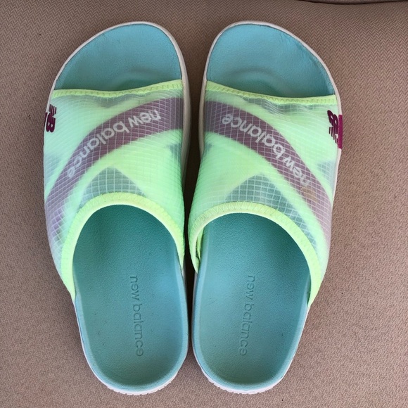 New Balance 360 Women's White/Mint/Magenta/Surf Slide Sandal Size 10 - Picture 6 of 11